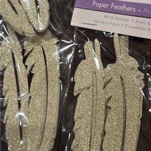 Glitter Paper Feathers